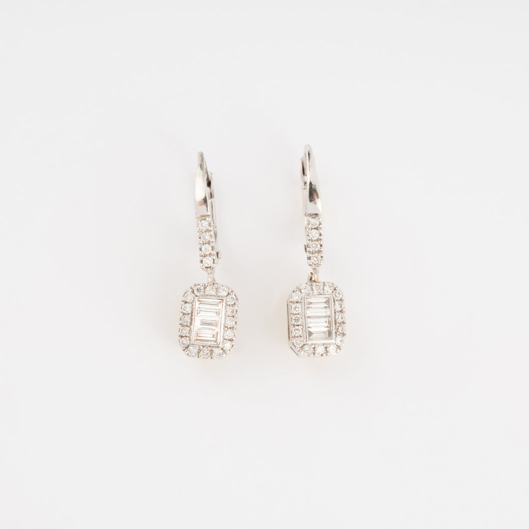 Boucles d'oreilles en or gris et diamant
