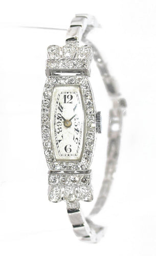Montre Platine et Diamants 1930 - adalgyseboutique