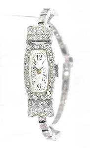 Montre Platine et Diamants 1930 - adalgyseboutique