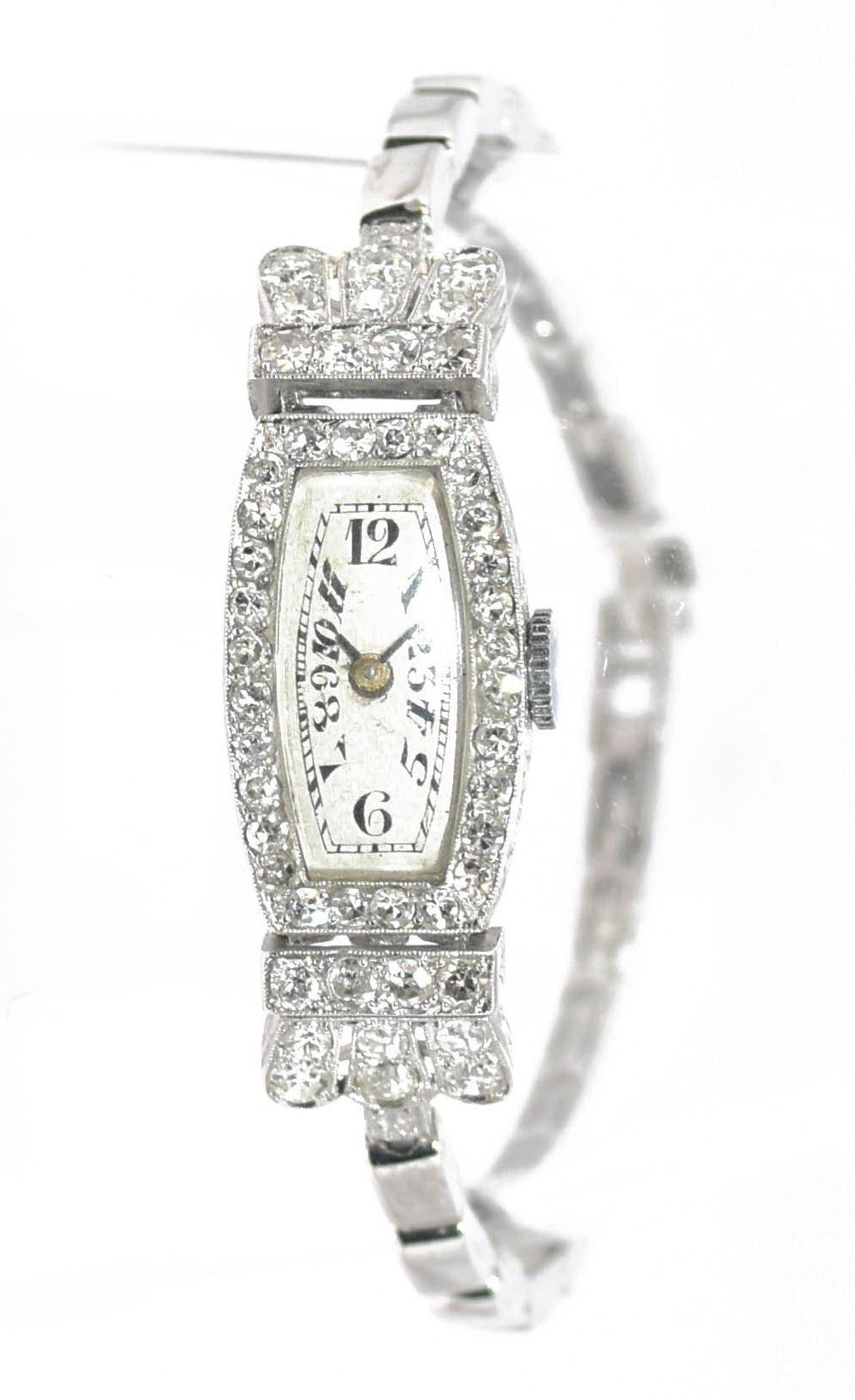 Montre Platine et Diamants 1930 - adalgyseboutique