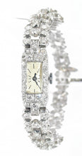 Charger l&#39;image dans la galerie, Montre platine et diamants 1930 - adalgyseboutique
