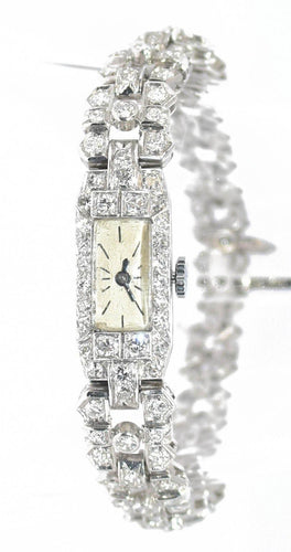 Montre platine et diamants 1930 - adalgyseboutique