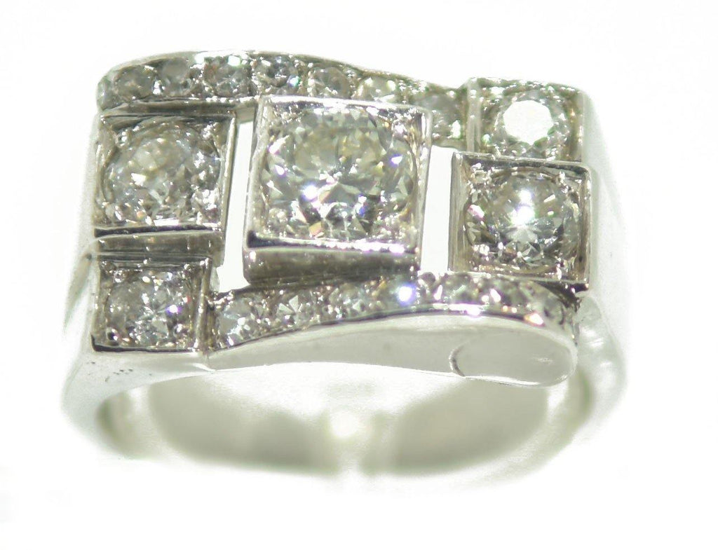 Bague platine diamant 1930 - adalgyseboutique