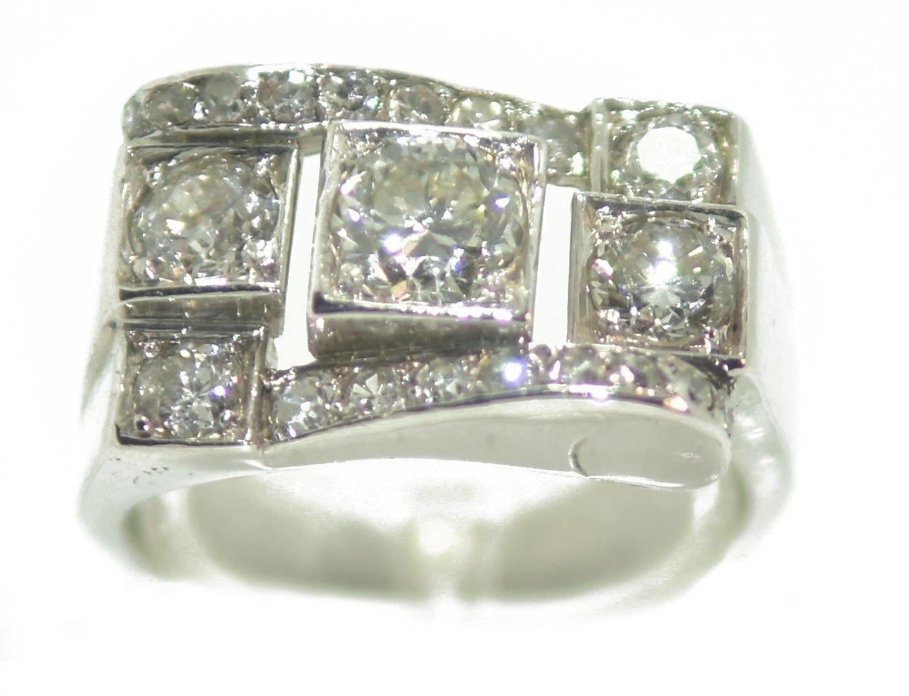Bague platine diamant 1930 - adalgyseboutique