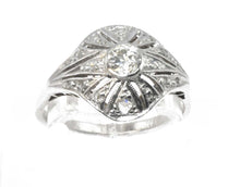 Charger l&#39;image dans la galerie, Bague dôme 1930 or gris - adalgyseboutique
