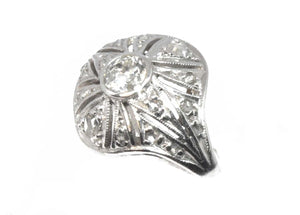 Bague dôme 1930 or gris - adalgyseboutique