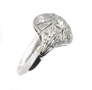 Bague dôme 1930 or gris - adalgyseboutique