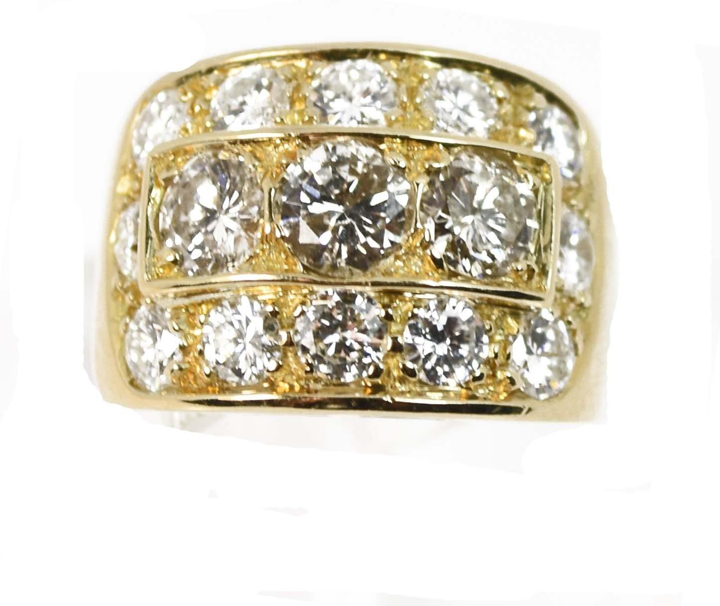 Bague jonc diamants or jaune - adalgyseboutique