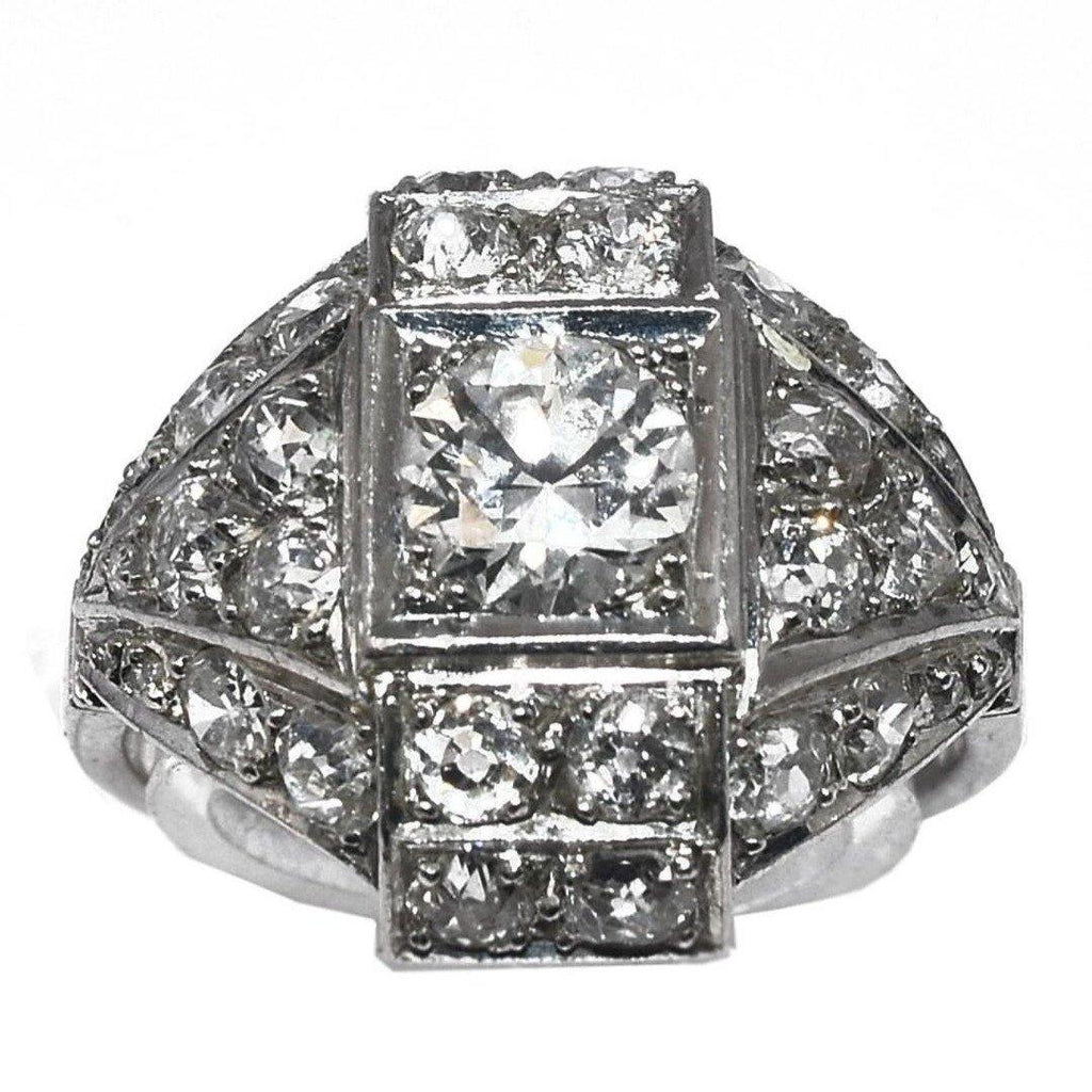 Bague des années 30 Art déco en platine - adalgyseboutique