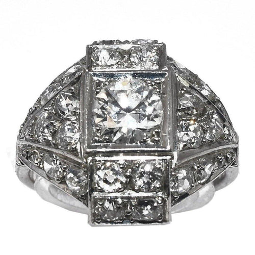 Bague des années 30 Art déco en platine - adalgyseboutique