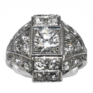 Bague des années 30 Art déco en platine - adalgyseboutique