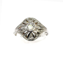 Charger l&#39;image dans la galerie, Bague dôme 1930 or gris - adalgyseboutique
