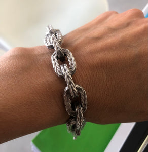 Bracelet en argent Hermès maillons tressés