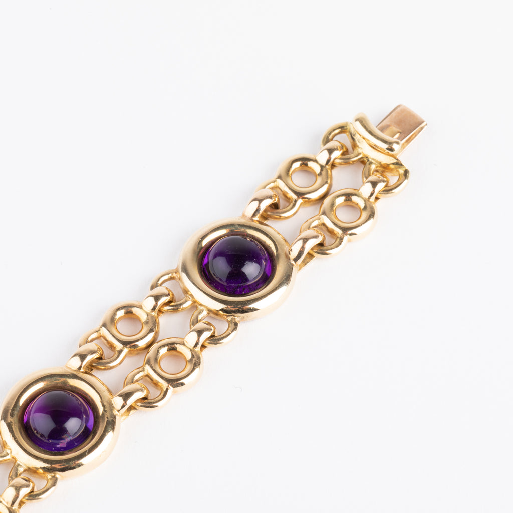 Bracelet or jaune et améthyste de la maison Poiray
