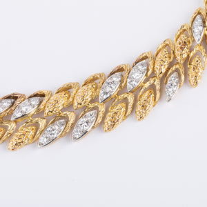 Collier or jaune,platine et diamants des années 1960