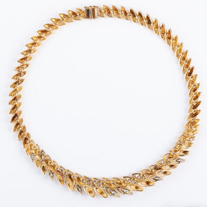 Collier or jaune,platine et diamants des années 1960