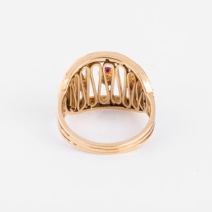 Bague or jaune et rubis