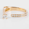 Bague ouverte or jaune et diamant design