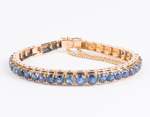 Bracelet en or rose Napoléon III orné de saphirs