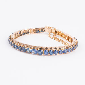 Bracelet en or rose Napoléon III orné de saphirs