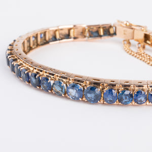 Bracelet en or rose Napoléon III orné de saphirs