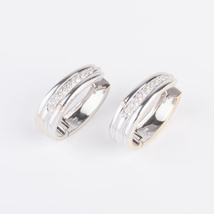 Créoles en diamants sur or gris