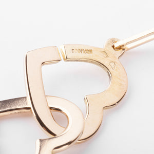 Collier or rose Dinh Van formant 2 cœurs