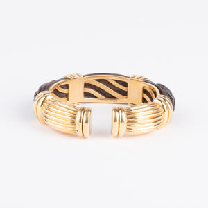 Bracelet jonc OJ Perrin en or jaune et bois d'amourette