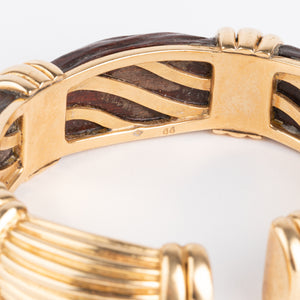 Bracelet jonc OJ Perrin en or jaune et bois d'amourette