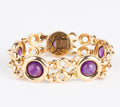 Bracelet or jaune et améthyste de la maison Poiray