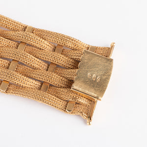 Bracelet en or jaune tissé