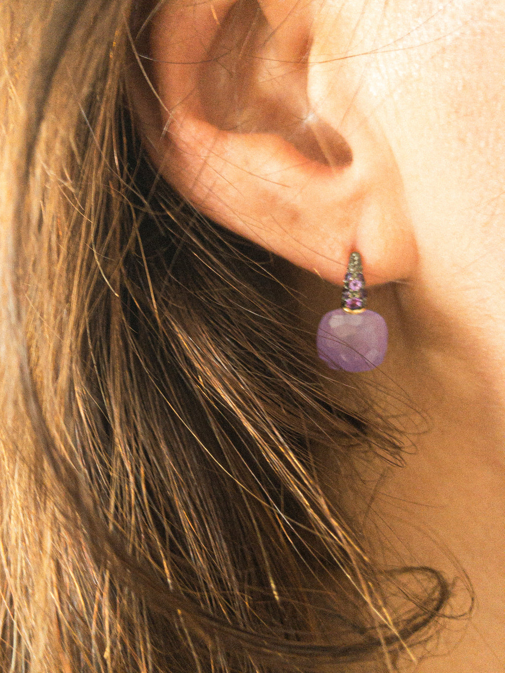 Boucles d'oreilles Pomellato capri en jade lilas