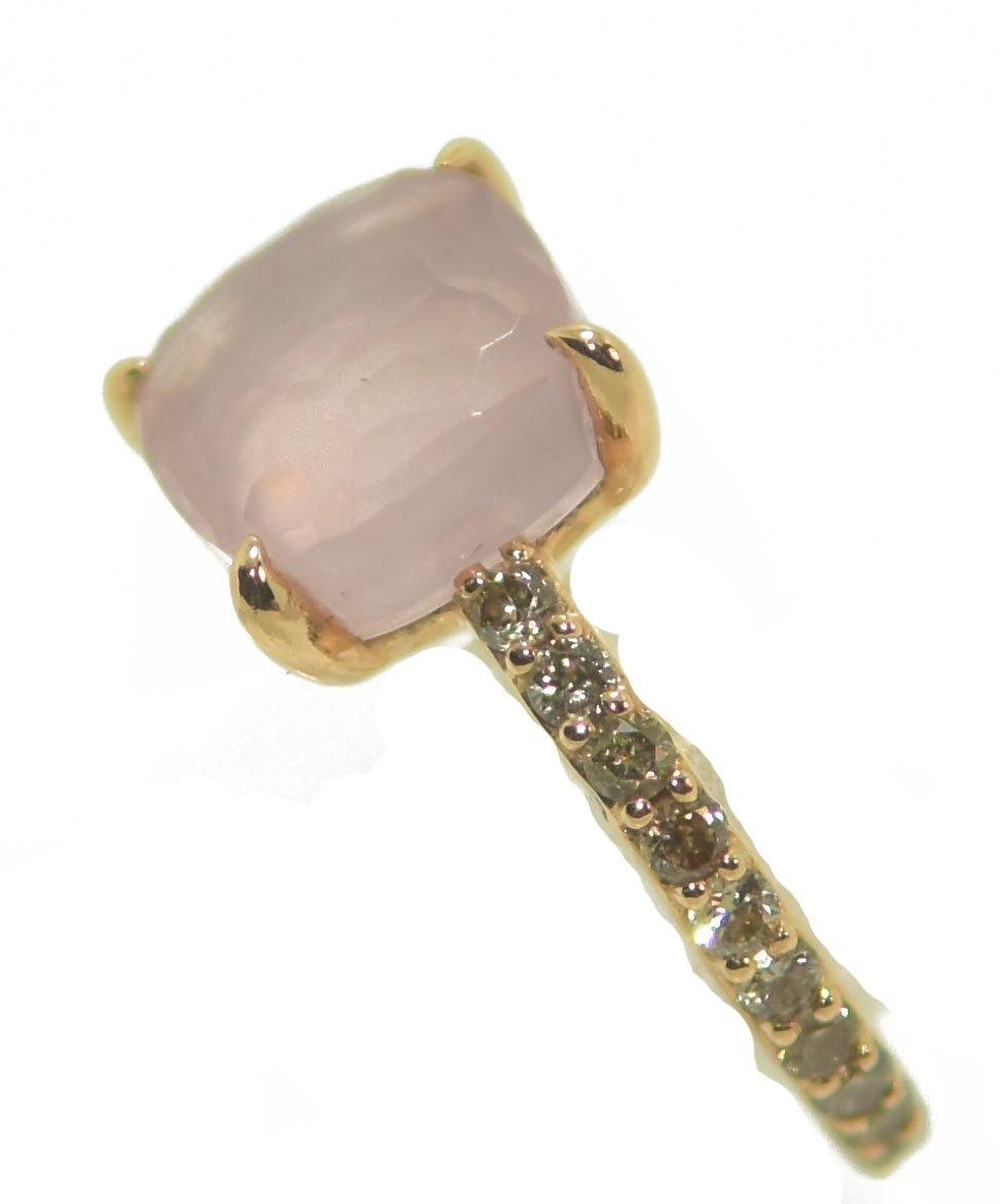 Bague signée Pomellato modèle baby en quartz rose - adalgyseboutique