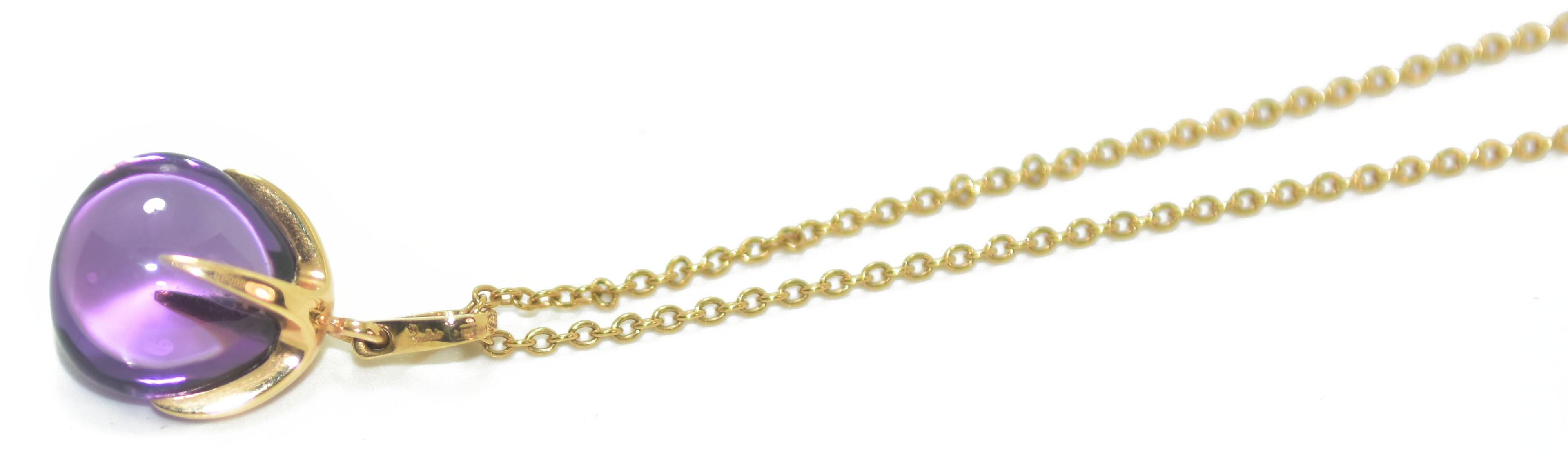 Collier de la maison Pomellato modèle Veleno en or rose et améthyste - adalgyseboutique