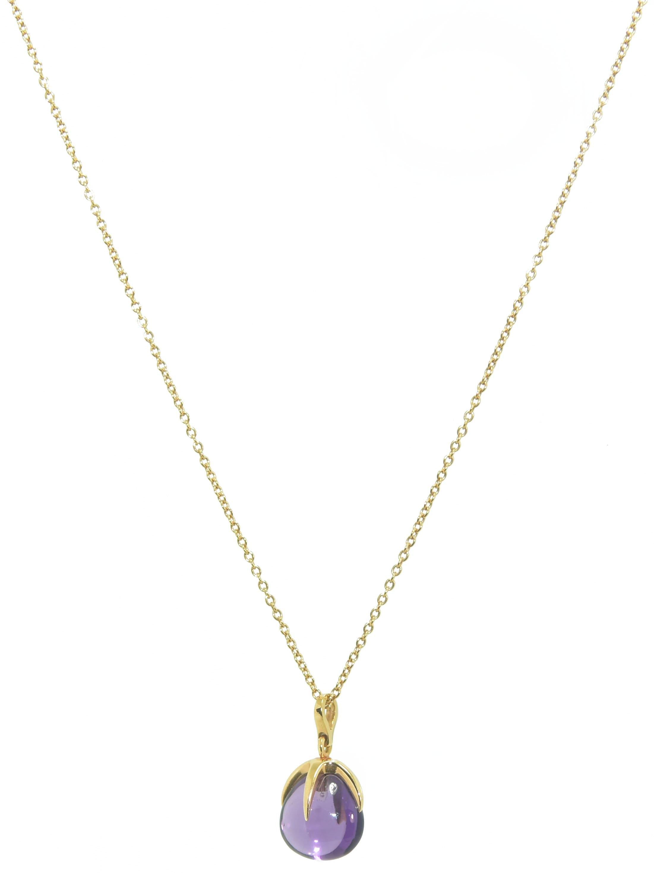 Collier de la maison Pomellato modèle Veleno en or rose et améthyste - adalgyseboutique