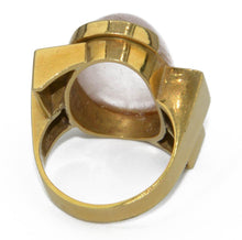 Charger l&#39;image dans la galerie, Bague or jaune géométrique ornée d&#39;un quartz rose - adalgyseboutique
