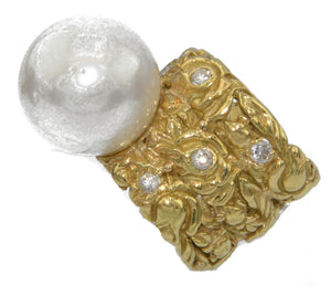 Bague or jaune et Perle - adalgyseboutique
