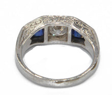 Charger l&#39;image dans la galerie, Bague jarretière en or gris diamant et saphirs - adalgyseboutique
