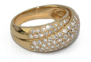 Bague jonc or jaune entièrement pavée de  diamant - adalgyseboutique