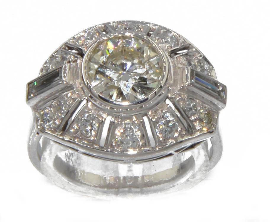 Bague or gris 18k ornée d'un diamant - adalgyseboutique