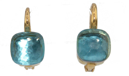 Paire de boucles d'oreilles de la maison Pomellato modéle Nudo en Topaze Bleue - adalgyseboutique