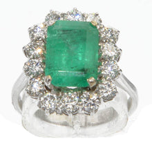 Charger l&#39;image dans la galerie, Bague émeraude et diamants - adalgyseboutique
