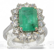Charger l&#39;image dans la galerie, Bague émeraude et diamants - adalgyseboutique
