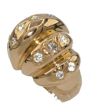 Charger l&#39;image dans la galerie, Bague or rose bombée en diamant serti étoile - adalgyseboutique
