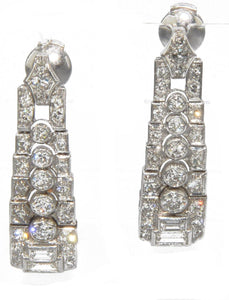 Boucles d'oreilles en platine et diamants - adalgyseboutique