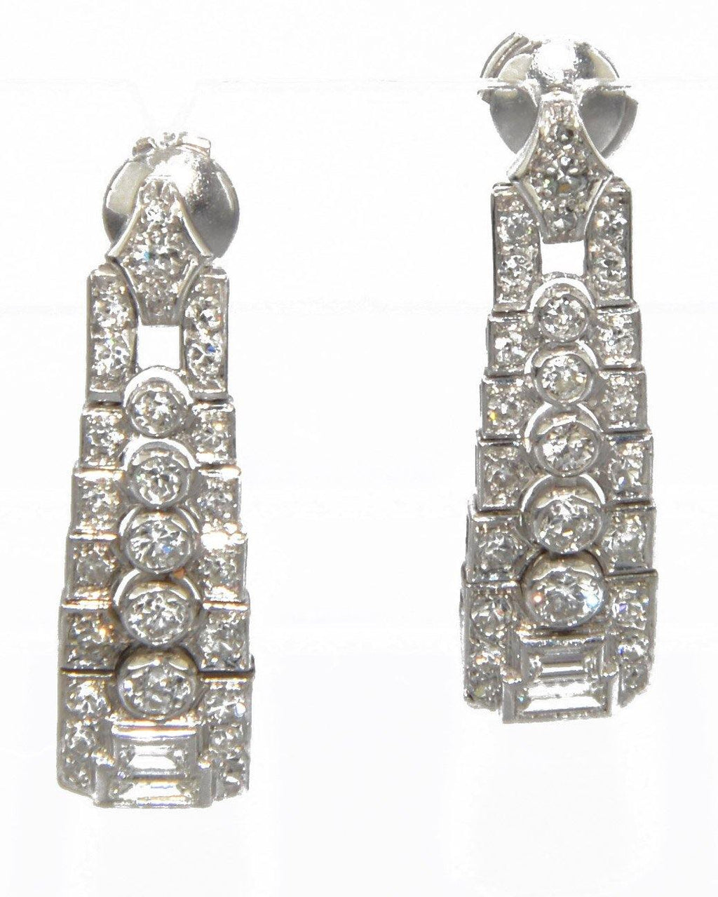 Boucles d'oreilles en platine et diamants - adalgyseboutique