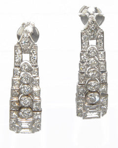 Boucles d'oreilles en platine et diamants - adalgyseboutique