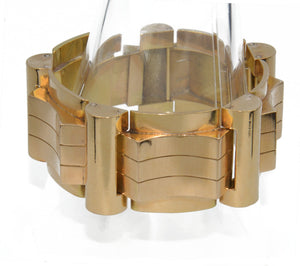 Bracelet tank or rose et jaune 18k