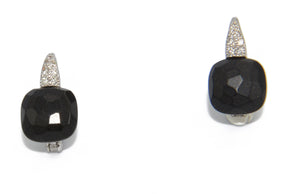 Boucles d'oreilles de la maison Pomellato en onyx et diamant modèle Capri