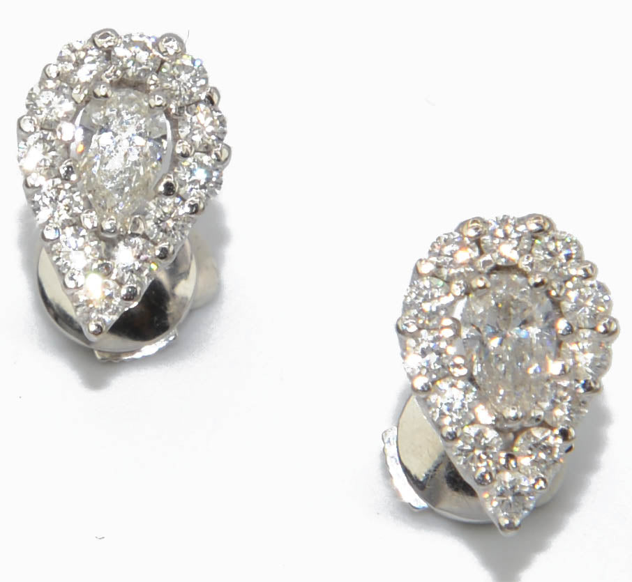 Boucles d'oreilles en diamants poires